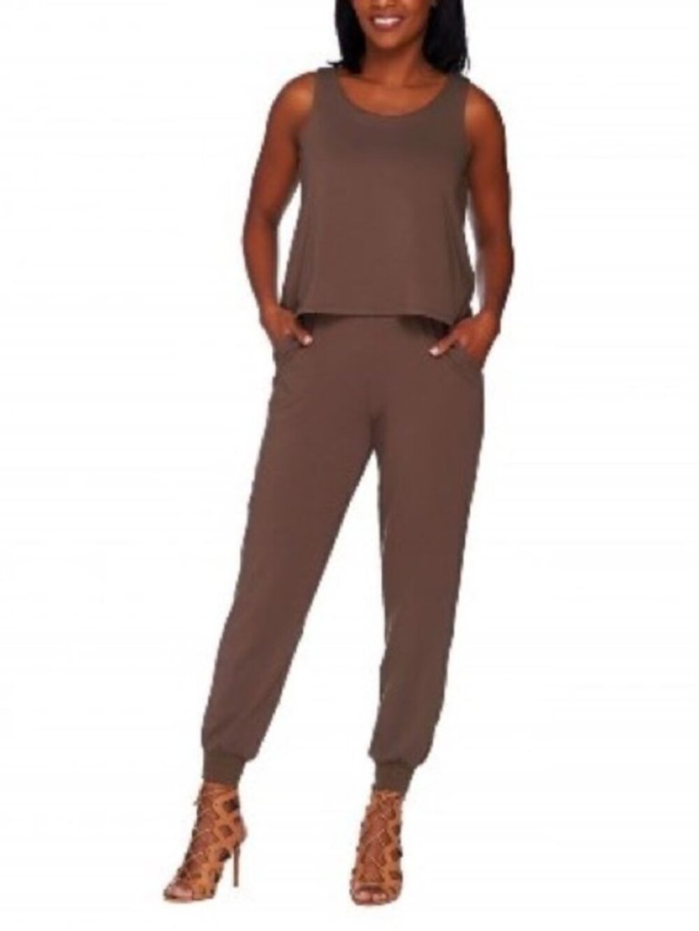 Lisa Rinna Collection Banded Bottom Knit Jumpsuit